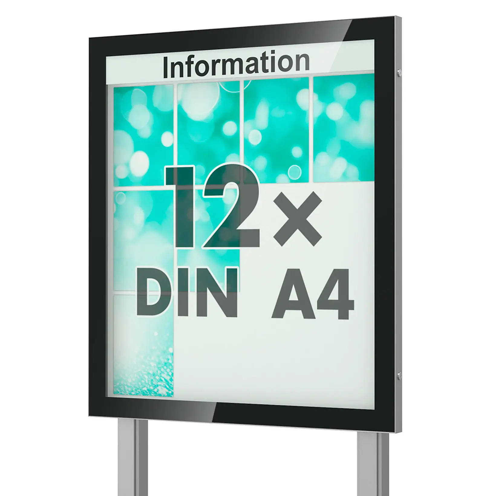 12 x DIN A4 Schaukasten Visus - freistehend mit Ständer