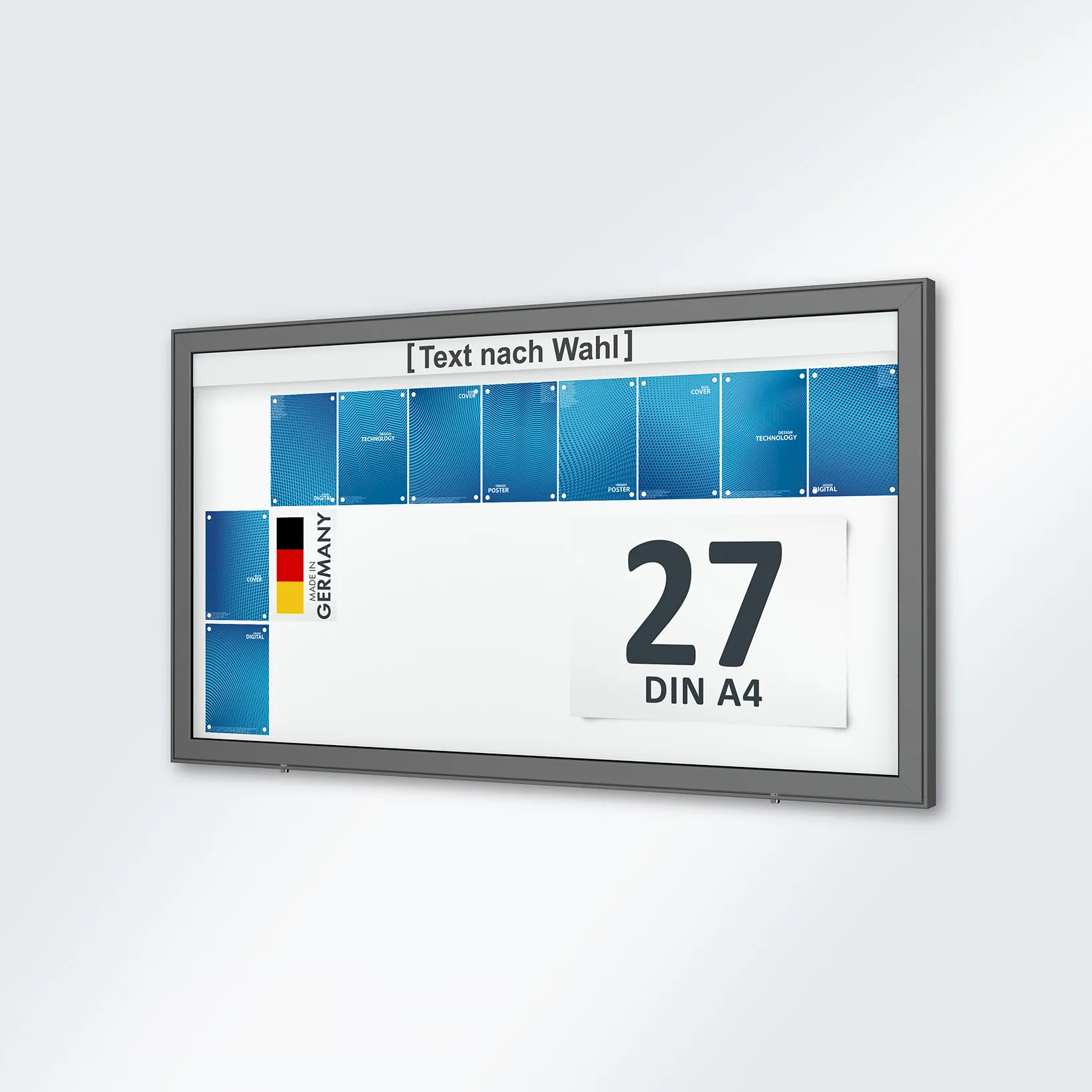 27 x DIN A4 Schaukasten Planus - Wandmontage - anthrazit (DB 703)